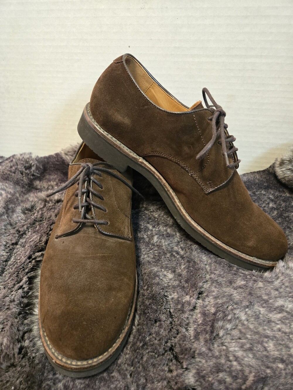 Brooks Brothers Brown Suede Derby Lace-Up Shoes